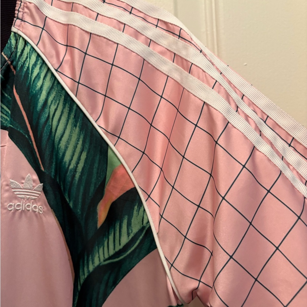 Adidas Tropical Leaf Print Jacket - Pink and Green - Picture 6 of 7